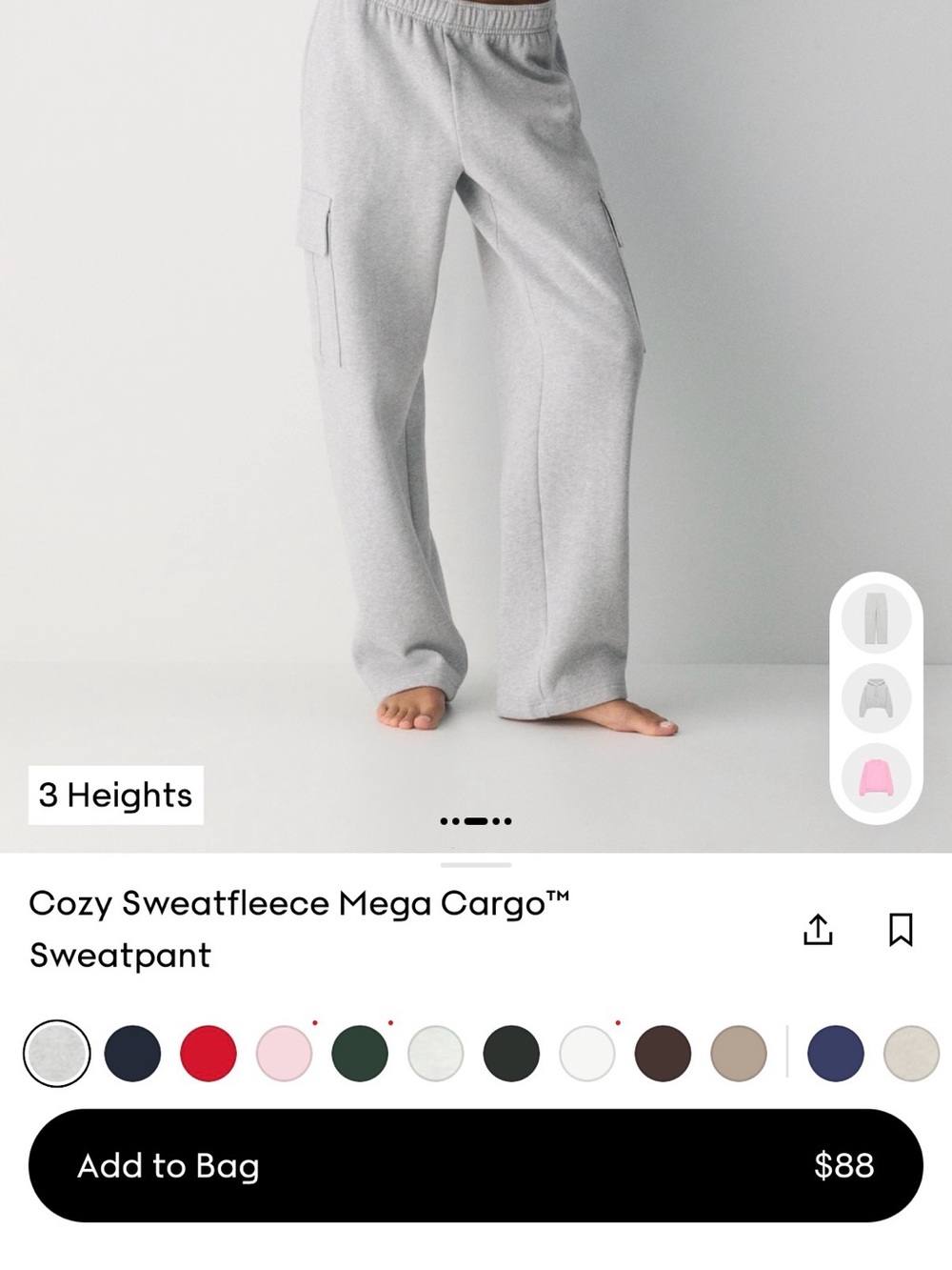Aritzia Light Gray Cargo Sweatpants
